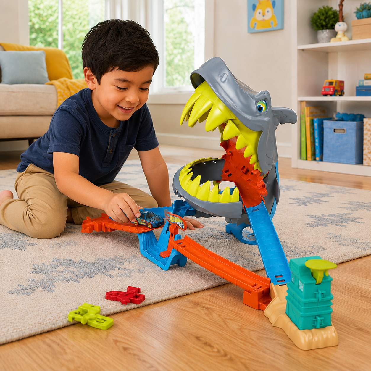 Kit Pista Hot Wheels City Tubarão Mattel - Imagem 11