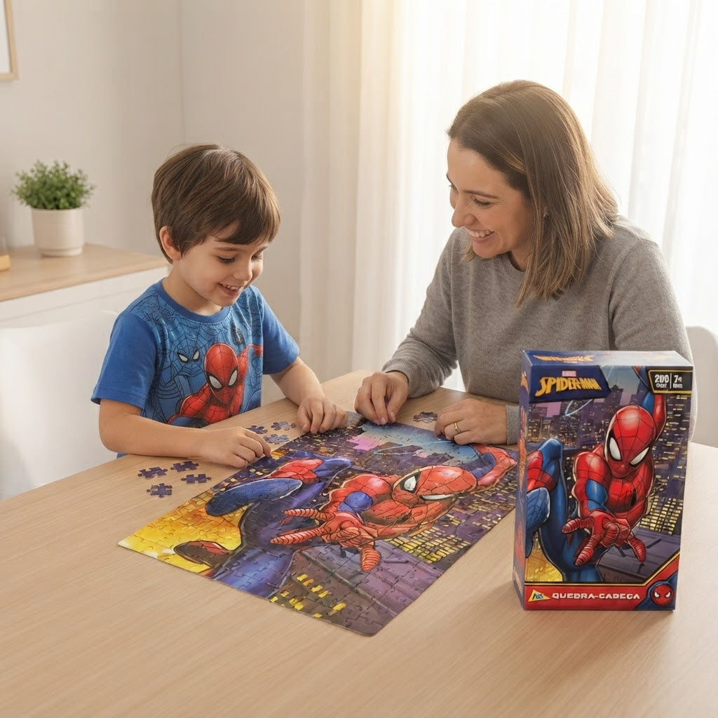 Quebra-Cabeça Cartonado Homem-Aranha 200 Peças Toyster - Ambientada 01