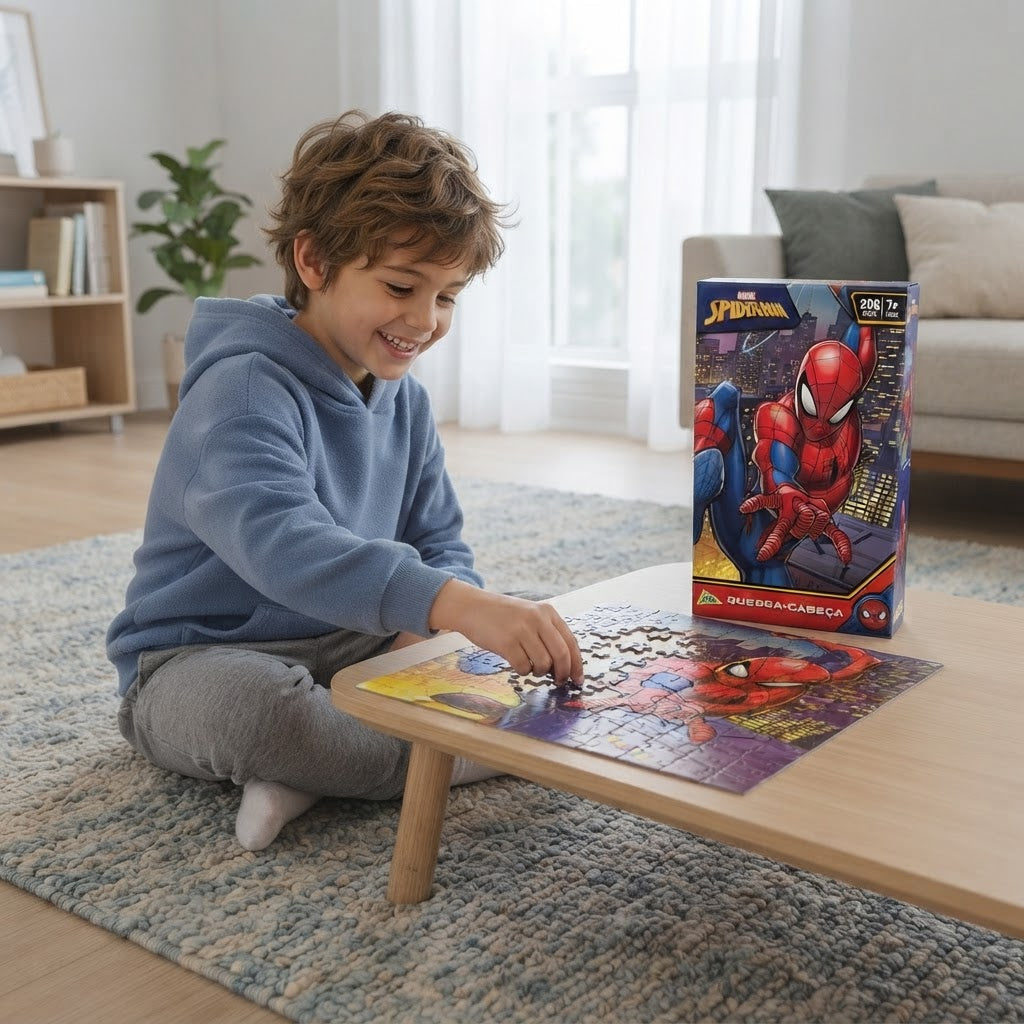 Quebra-Cabeça Cartonado Homem-Aranha 200 Peças Toyster - Ambientada 02