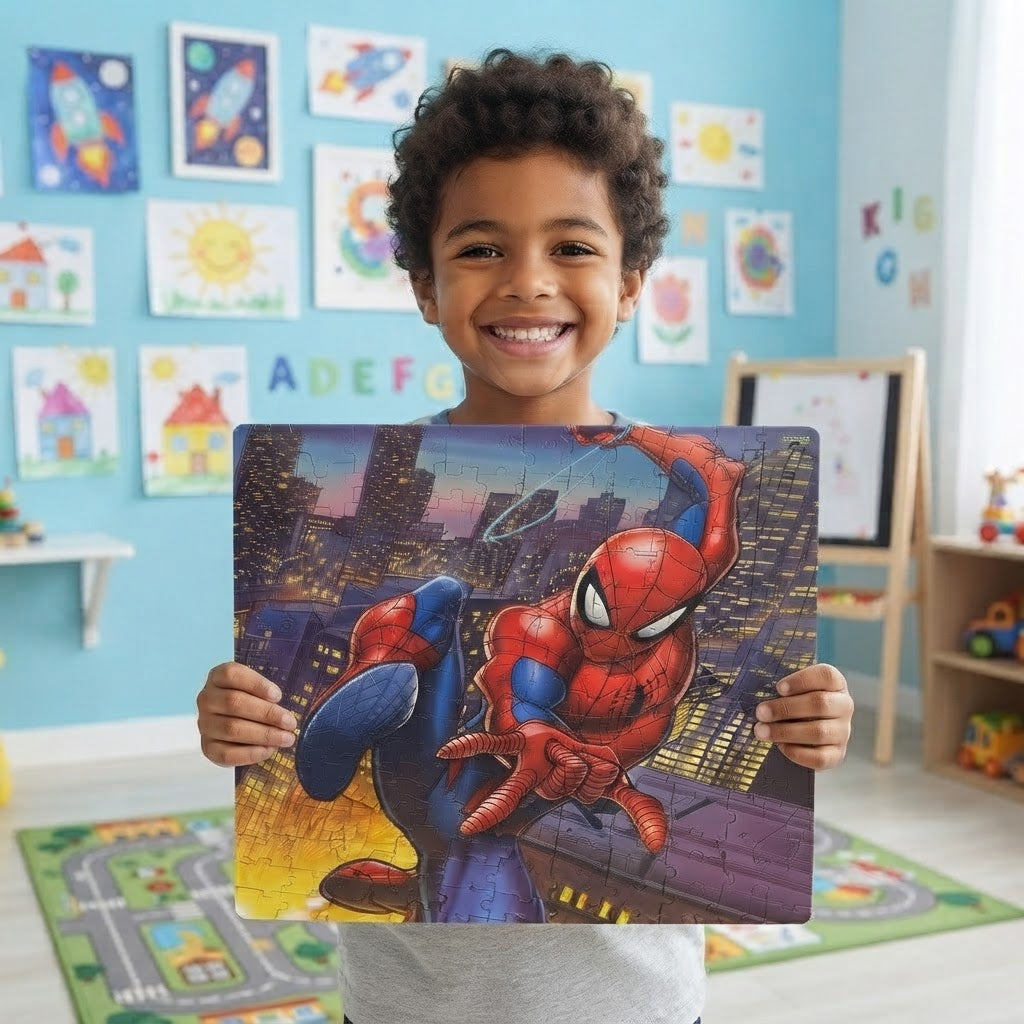 Quebra-Cabeça Cartonado Homem-Aranha 200 Peças Toyster - Painel Montado Quadrado 1:1
