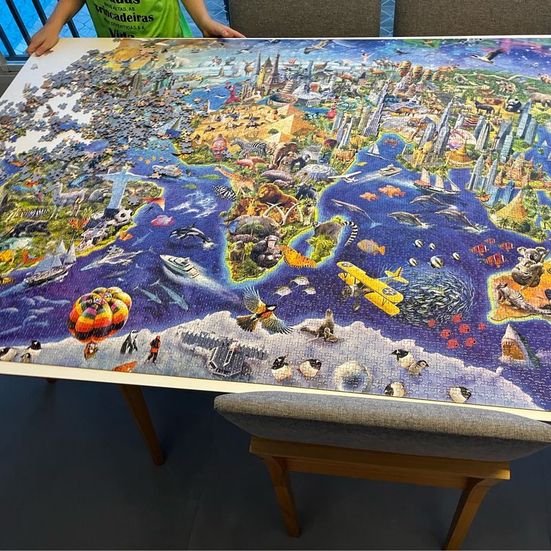 Quebra-cabeça - Mapa-Múndi Turístico - 5000 Peças - A minha loja