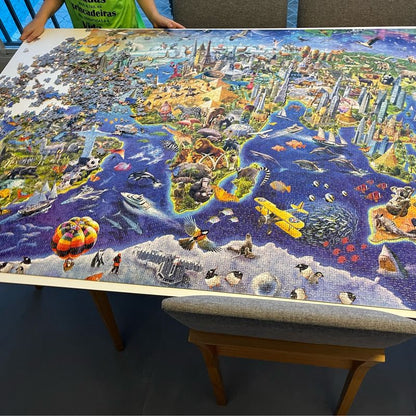 Quebra-cabeça - Mapa-Múndi Turístico - 5000 Peças - A minha loja