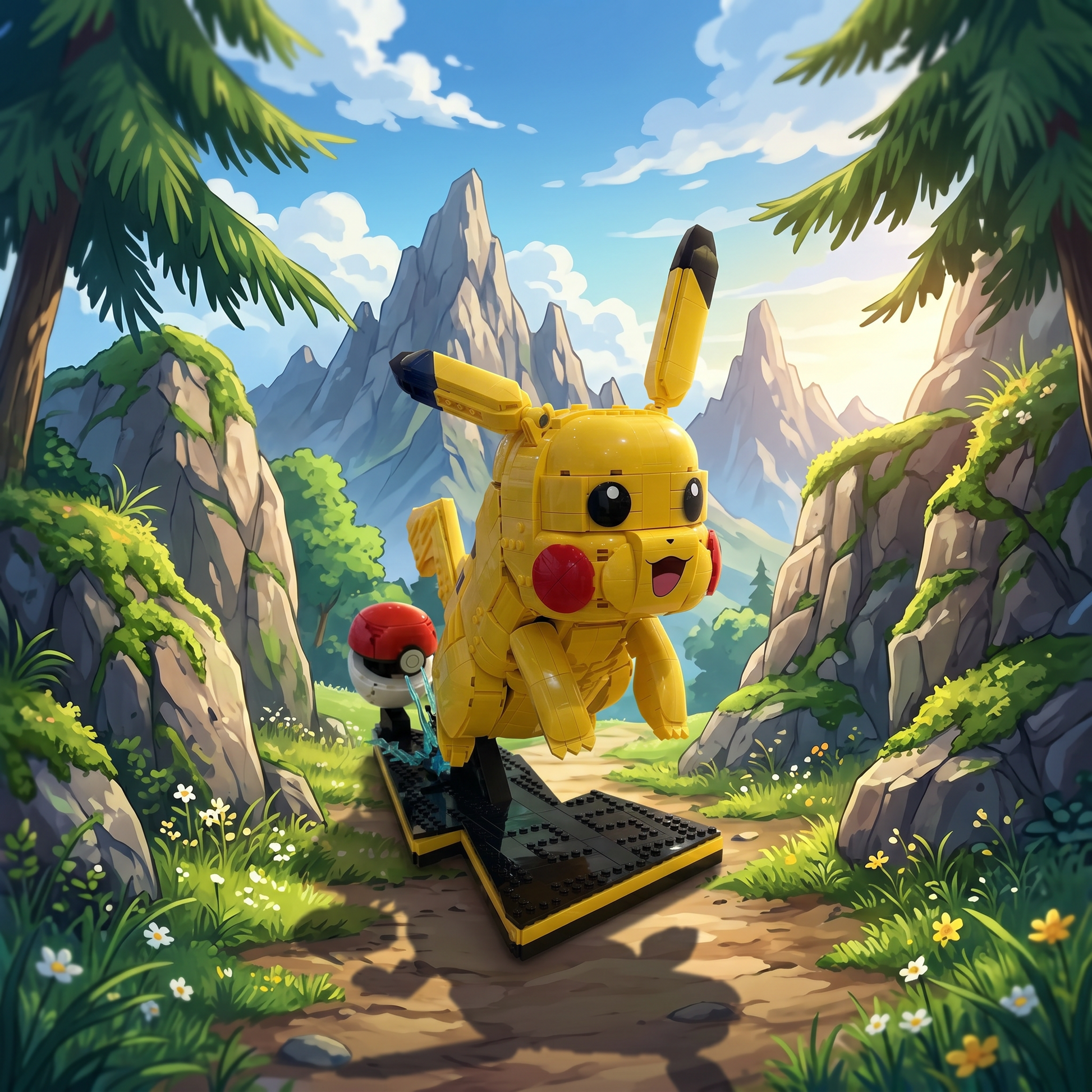 Pokémon - Pikachu e Pokebola (2050 peças)