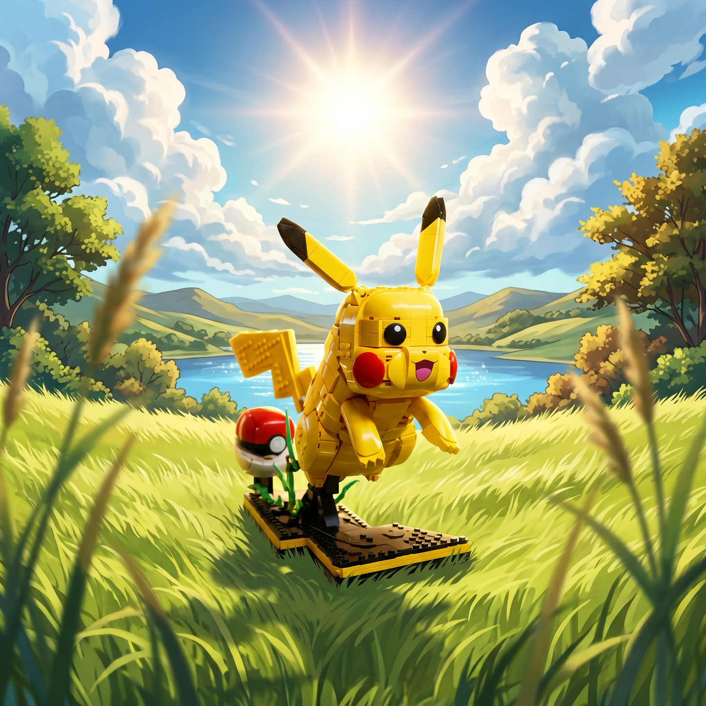 Pokémon - Pikachu e Pokebola (2050 peças)
